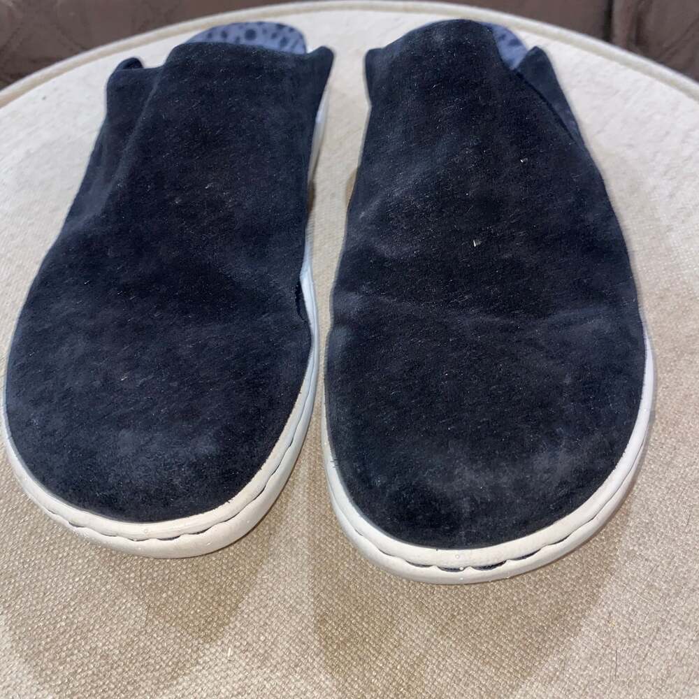 Born Zen Black Suede Leather Mules Slip on Comfort Slide Shoes